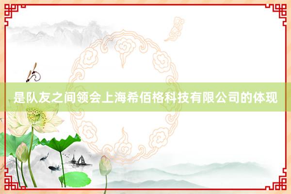 是队友之间领会上海希佰格科技有限公司的体现